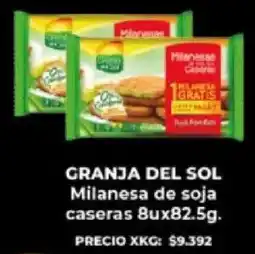 Supermayorista Vital Granja del sol milanesa de soja caseras oferta