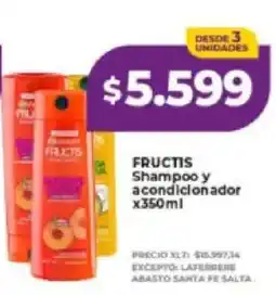 Supermayorista Vital Fructis shampoo y acondicionador oferta