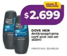 Supermayorista Vital Dove men antitranspirante conf prot roll-on oferta