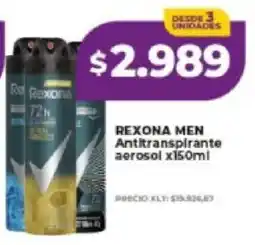 Supermayorista Vital Rexona men antitranspirante aerosol oferta