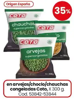 Coto Coto arvejas/choclo/chauchas congeladas oferta