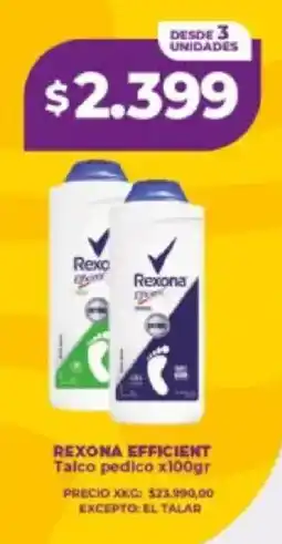 Supermayorista Vital Rexona efficient talco pedico oferta