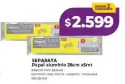 Supermayorista Vital Separata papel aluminio oferta