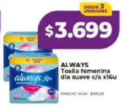 Supermayorista Vital Always toalla femenina dia suave oferta