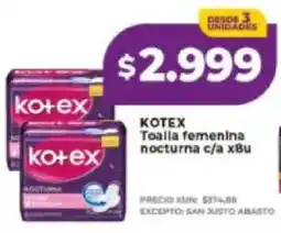 Supermayorista Vital Kotex toalla femenina nocturna oferta
