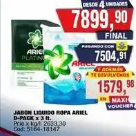 Maxiconsumo Ariel - jabon liquido ropa oferta