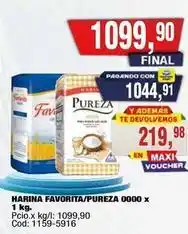 Maxiconsumo Pureza - harina favorita/pureza 0000 x 1 kg oferta