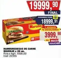 Maxiconsumo Marolio - hamburguesas de carne x 20 un. cod: 22355 oferta