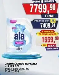 Maxiconsumo Ala - jabon liquido ropa oferta