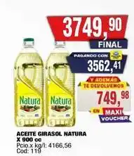 Maxiconsumo Natura - aceite girasol oferta