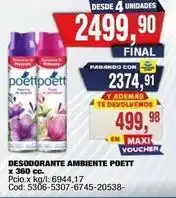 Maxiconsumo Poett - desodorante ambiente x 360 cc oferta