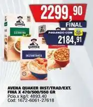 Maxiconsumo Quaker - avena quaker inst/trad/ext. fina x 470/500/550 gr oferta