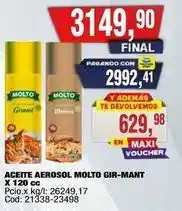 Maxiconsumo Molto - aceite aerosol molto gir-mant x 120 cc oferta
