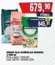 Maxiconsumo Molinos ala - arroz ala-cañuelas-marias x 500 gr oferta
