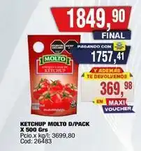 Maxiconsumo Molto - ketchup molto d/pack cod: 26483 oferta