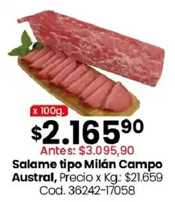 Coto Salame tipo Milán Campo Austral oferta