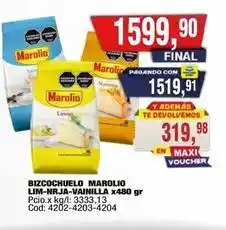 Maxiconsumo Marolio - bizcochuelo lim-nr-vainilla x480 gr oferta