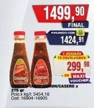 Maxiconsumo Tahiti - chimich tahiti comun/casero x 275 gr cod: 16904-16905 oferta