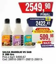 Maxiconsumo Marolio - salsa marolio vs sab x 300 grs oferta