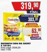 Maxiconsumo Cada dia - mayonesa sachet oferta