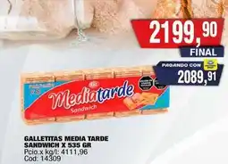 Maxiconsumo Media tarde - galletitas media tarde sandwich x 535 gr oferta