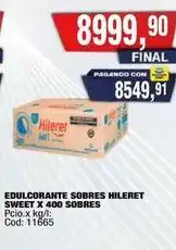 Maxiconsumo Hileret - edulcorante sobres sweet x 400 sobres oferta