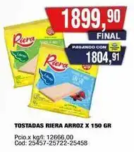 Maxiconsumo Riera - tostadas arroz x 150 gr oferta