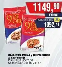 Maxiconsumo 9 de oro - galletas avena y chips choco oferta