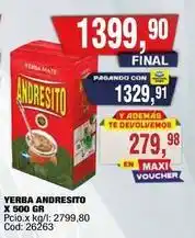 Maxiconsumo Andresito - yerba andresito x 500 gr oferta