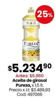 Pureza - aceite de girasol