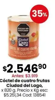 Coto Ciudad del lago - cóctel de cuatro frutas oferta