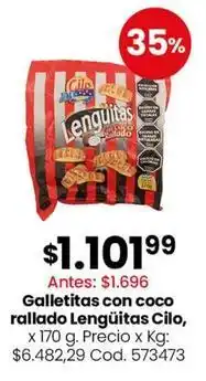 Coto Galletitas con coco rallado lengüitas oferta