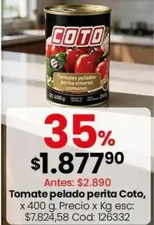 Coto Coto - tomate pelado perita oferta