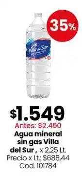 Coto Villa del sur - agua mineral sin gas oferta