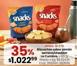 Coto La cumbre - bizcochos sabor jamón serrano/cheddar oferta