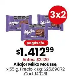 Coto Milka - alfajor mousse oferta