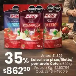 Coto Coto - salsa lista pizza/filetto/pomarola oferta