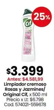 Coto Cif - limpiador cremoso rosas y jazmines/ original , x 500 ml oferta