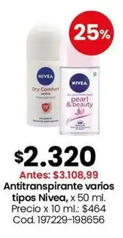 Coto Nivea - antitranspirante varios tipos oferta