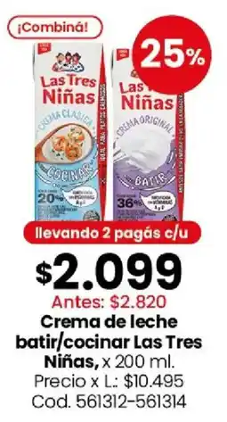 Coto Las tres niñas crema de leche batir/cocinar oferta