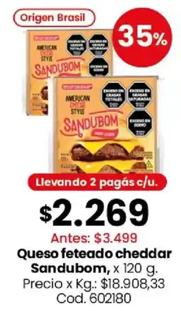 Coto Sandubom queso feteado cheddar oferta