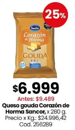 Coto Sancor queso gouda corazón de horma oferta