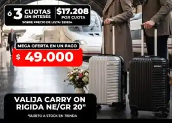 Supermayorista Vital Valija carry on rigida ne/gr 20" oferta