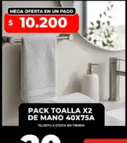 Supermayorista Vital Pack toalla x2 de mano 40x75a oferta