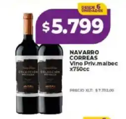 Supermayorista Vital Navarro correas vino priv.malbec oferta