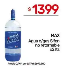 Nini Mayorista Max agua c/gas sifon oferta