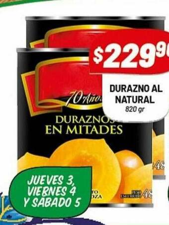 Almacor Durazno Al Natural oferta