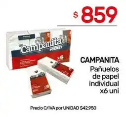 Nini Mayorista Campanita pañuelos de papel individual oferta