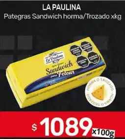 Nini Mayorista La paulina pategras sandwich horma/trozado oferta