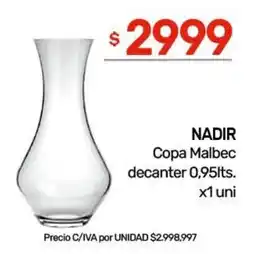 Nini Mayorista Nadir copa malbec decanter oferta
